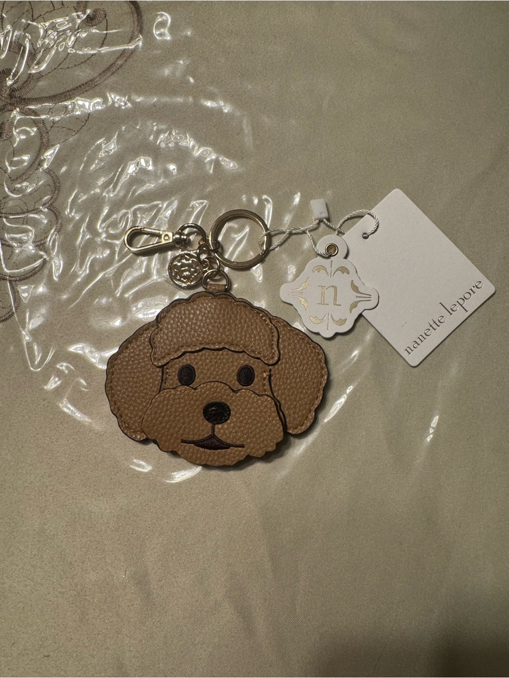Nanette Lepore Tan Dog Key Chain
